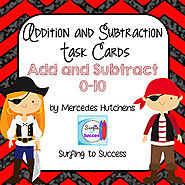 Addition and Subtraction Task Cards 0-10 by Mercedes Hutchens | TpT
