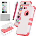 Pandamimi UlAK(TM) Colorful Heavy Duty Hybrid Rugged Hard Case Cover For Apple iPhone 5C with Screen Protector and St...