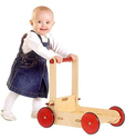 Moover Wooden Baby Walker with Shock Absorbing Rubber Wheels, in Natural