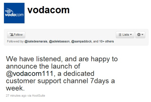 vodacom customer call center number