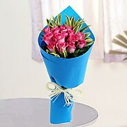 Buy or Order Pink Roses Bunch Online | Midnight Gifts Online - OyeGifts.com