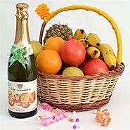 Buy or Order Enigmatic Basket with Fruit Champagne Online - OyeGifts