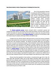 How Ethanol Industry In India Is Playing Saviour In Combating The Corona Virus by Praj Industries - Issuu