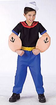 Muscle Arms Popeye the Sailor Man Boys Child Halloween Costume Hat NEW