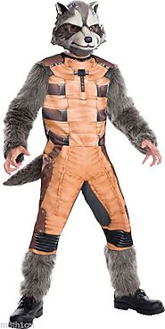 Child Boys Guardians of Deluxe Rocket Raccoon the Galaxy Halloween Costume NEW