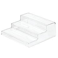 InterDesign Linus Spice Rack, Organizer for Kitchen Pantry, Cabinet, Countertops - 3-Tier, Clear