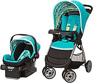 Safety 1st Amble Quad Travel System with Onboard 22 Infant Car Seat, Rainbow Ice