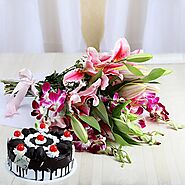 Buy or Order Stylish Lily Cake Combo Online | Midnight Gifts Online - OyeGifts.com