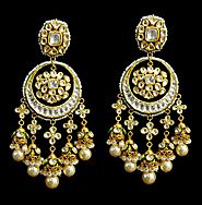 Buy Designer Kundan Meena Earrings From Zevar The Jewellery World