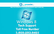 Windows 8 Support Toll Free Number +1-800-293-9401