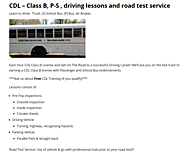 CDL – Class B, P-S , driving lessons and road test service