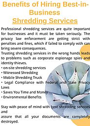 Benefits of Hiring Best-in-Business Shredding Services