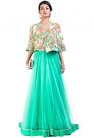 Buy online Bridesmaids Lehenga | Party wear lehenga | Lehenga Dress | Samyakk.com