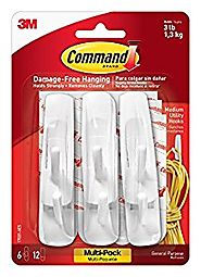 Command Utility Hooks Value Pack, Medium, White, 6-Hooks (17001-6ES)