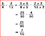 Subtracting Fractions - EnchantedLearning.com