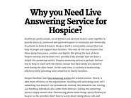 Why you Need Live Answering Service for Hospice?