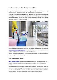 Unique and perfect Construction Cleaning Sydney Services