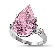 A Fancy Vivid Pink pear-shaped diamond, 9.14 carats; Sold for $18,174,632 in 2016