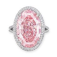 The Pink Promise, an oval-shaped Fancy Vivid Pink diamond, 14.93 carats; Sold for $32,480,500 in 2017