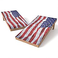 Official Size 2x4 Diamond Plate Flag Cornhole Game – CornholeGame.com