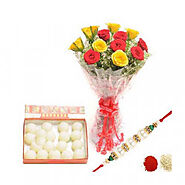 Rakhi with Flowers | Send Rakhi Flowers Online to India - OyeGifts.com