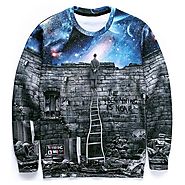 Mr.1991INC New fashion Men/women's sweatshirts 3d print A person watching space Meteor shower casual galaxy hoodies