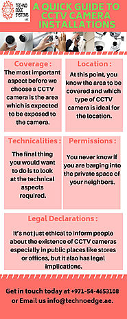 A Quick Guide to CCTV Camera Installations Dubai , UAE