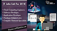 IT Jobs List For 2018