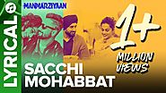 Sacchi Mohabbat Song Lyrics-Saddi sacchi mohabbat-Manmarziyaan