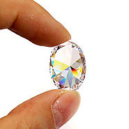 Buy Loose White Sapphire Gemstone, Pukhraj Gemstone Online In Ring - Cyberastro