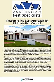 Research: The Best Approach to Ultimate Pest Control