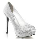 Prestige White Rhinestone Covered High Heel Pump by Pleaser Day & Night PL-PRESTIGE-16WHT