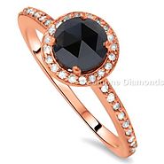 Rose Cut Black Diamond Engagement Rings From Gemone Diamond.