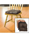 Amazon.com - Kennedy Home Collections Faux Leather Tufted Chair Pad in Chocolate - Faux Leather Chair Cushions