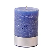 Blue Pillar Candle UK