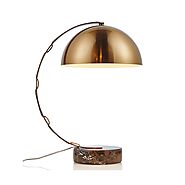 Golden Finish Steel & Marble Decorative Table Lamp for Modern Living Room
