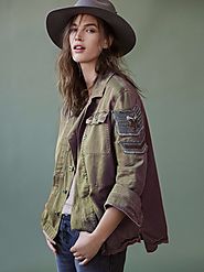ARMY GREEN CASUAL JACKET WITH ARM PATCHES