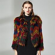 WOMEN LUXURIOUS COMFORTABLE SOFT KNITTED REAL FUR JACKET