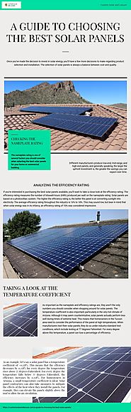 A Guide to Choosing the Best Solar Panels