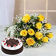 Perfect Roses & Cake Combo