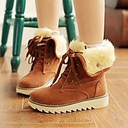 Thickened Plush Warm Snowshoe Folded Double-wearing Tie Gear Anti-skid Thick Bottom Boot Girl