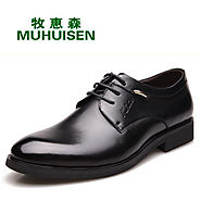 Spring Business Suit Leather Shoes Men's English Round-headed Leather Shoes Low Upper Lace Leisure Men's Shoes 3605
