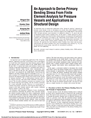 (PDF) An Approach to Derive Primary Bending Stress From Finite Element Analysis for Pressure Vessels and Applications...