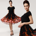 2014 Large plus size slim waist expansion bottom flower ultra long belt elegant one piece dress-inDresses from Appare...