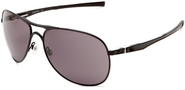 Oakley Men's Plaintiff OO4057-01 Aviator Sunglasses,Matte Black Frame/Warm Grey Lens,One Size
