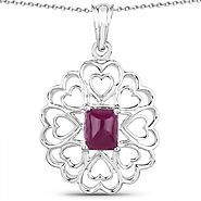 Ruby .925 Sterling Silver Pendant