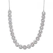 Golconda Diamond Topaz Silver Sterling Necklace Made Of Rhodium