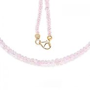 Yellow Gold Plated, Genuine Morganite .925 Sterling Silver Necklace