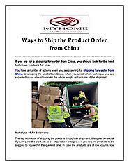 Ways to Ship the Product Order from China
