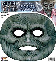 Zombie Monster Halloween Temporary Face Facial Tattoo Theatrical Stage Makeup